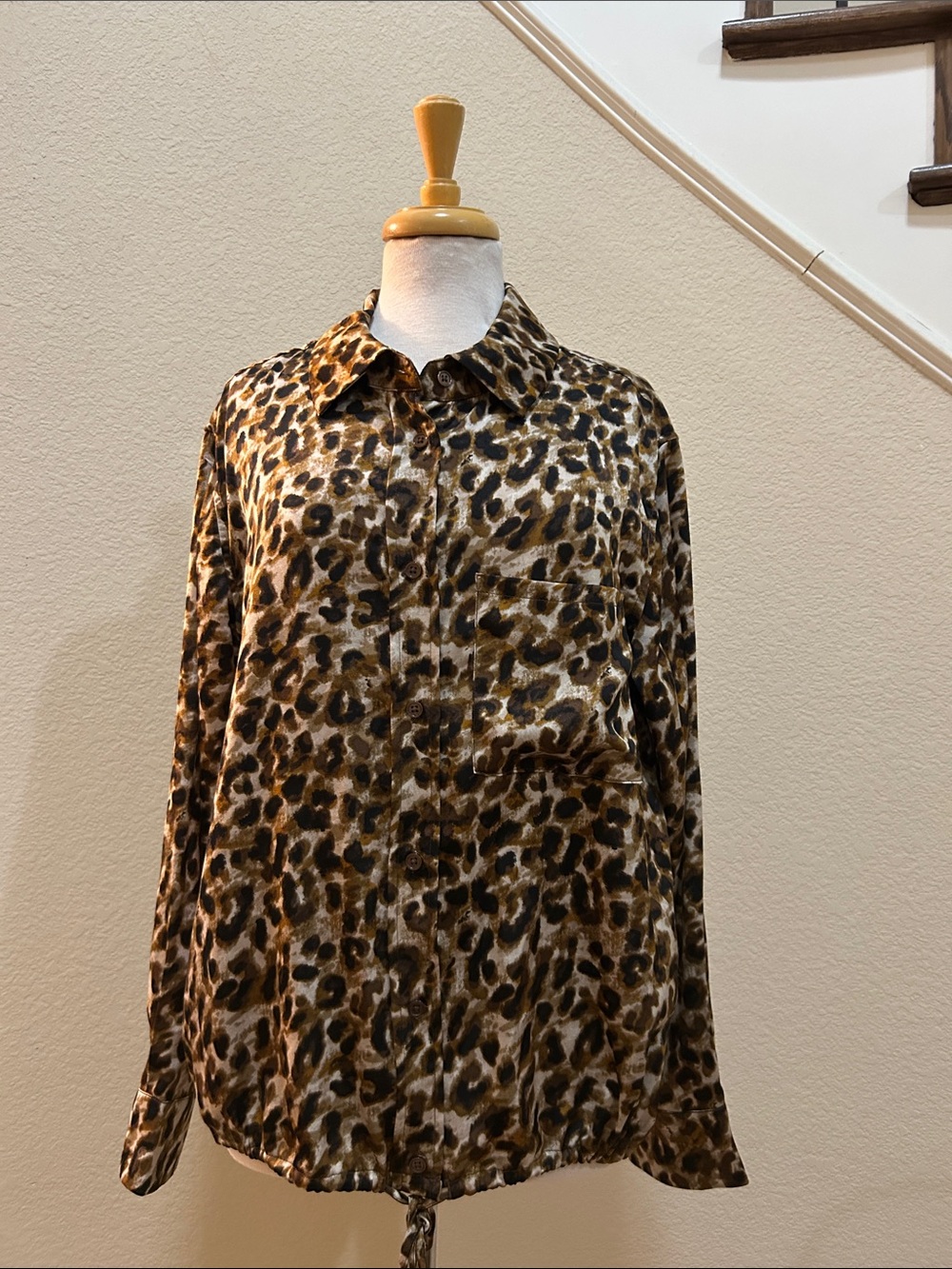 Rebecca Minkoff Leopard Print Button-Down Shirt - Brown & Black